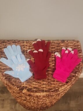 Free With Purchase* Women's Winter Gloves - Light Blue, Burgundy, Hot Pink